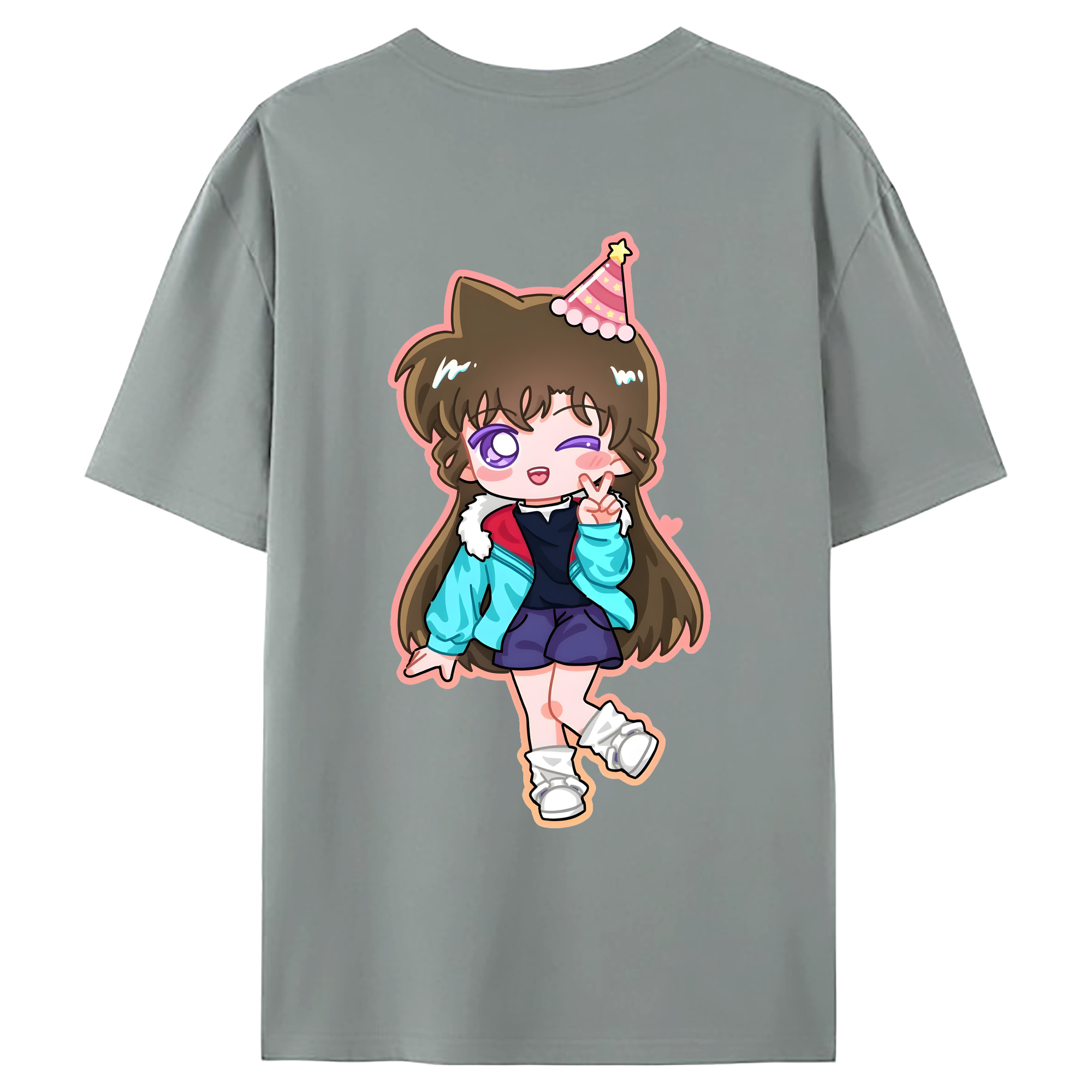 （画像用） 名探偵コナン 毛利 蘭 もうり らん、モーリ ラン Detective Conan Rachel Moore 綿100％ メンズ半袖Tシャツ（バックプリント） 通気性